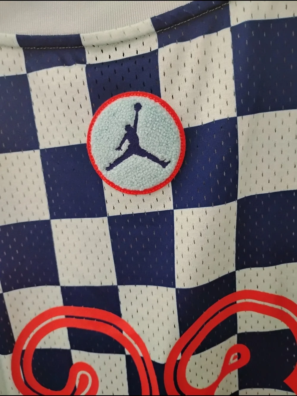 Jordan Red White Blue Graphic Basketball Jersey
